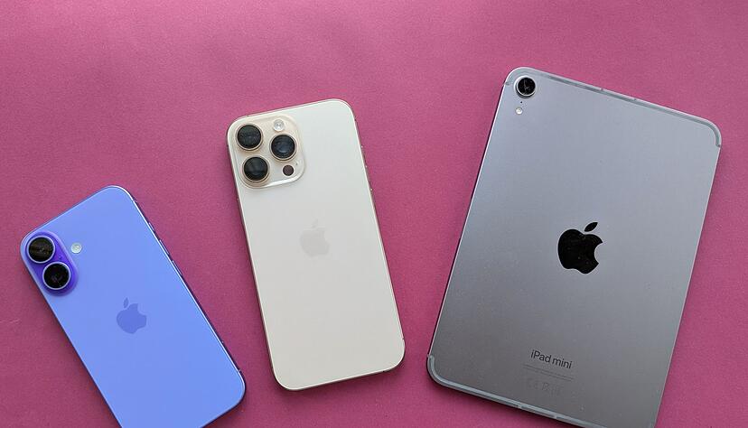 Das neue iPad mini im Vergleich zum iPhone 16 (l) und iPhone 16 Pro Max. Das neue iPad mini im Vergleich zum iPhone 16 (l) und iPhone 16 Pro Max.