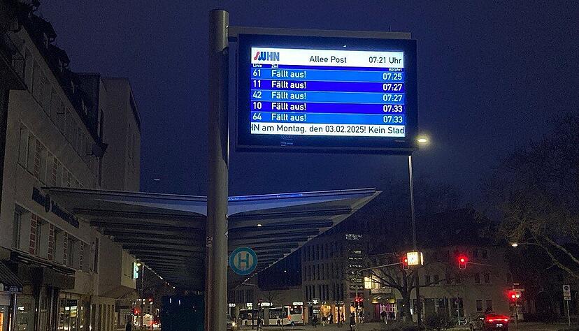 Bereits Anfang Februar kam es in Heilbronn infolge eines Warnstreiks zu Ausfällen im Stadtbusverkehr.