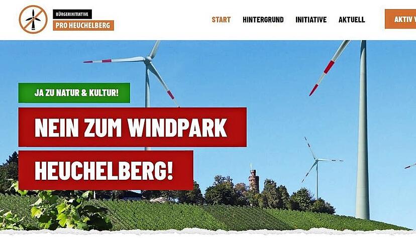 Stein des Anstoßes für die am Projekt "Windpark Heuchelberg" beteiligten Bürgermeister sind ein Flyer und die Homepage "pro-heuchelberg.de".
