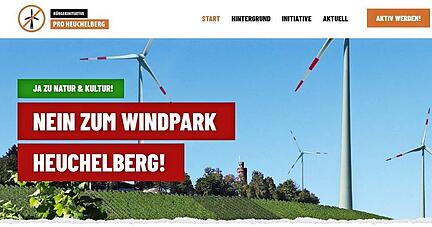 Stein des Anstoßes für die am Projekt "Windpark Heuchelberg" beteiligten Bürgermeister sind ein Flyer und die Homepage "pro-heuchelberg.de".