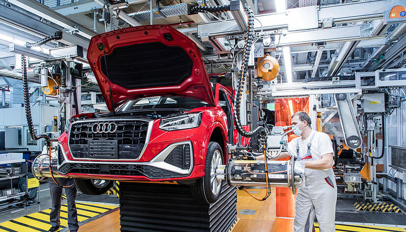 Bei Audi in Ingolstadt wird bis einschließlich 15. September unter anderem der Audi Q2 nur in begrenzter Stückzahl produziert.