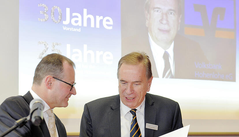 Volksbank Hohenlohe: Verabschiedung des Vorstandsvorsitzenden Edmund Wahl