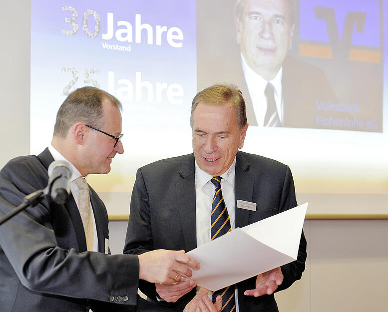 Volksbank Hohenlohe: Verabschiedung des Vorstandsvorsitzenden Edmund Wahl Volksbank Hohenlohe: Verabschiedung des Vorstandsvorsitzenden Edmund Wahl