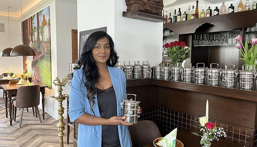 Rathika Soosaithasan f&uuml;hrt das Lokal Thamarai in Heilbronn-Sontheim mit ihrer Mutter. Neu sind die Tiffinboxen im Mittagsangebot.