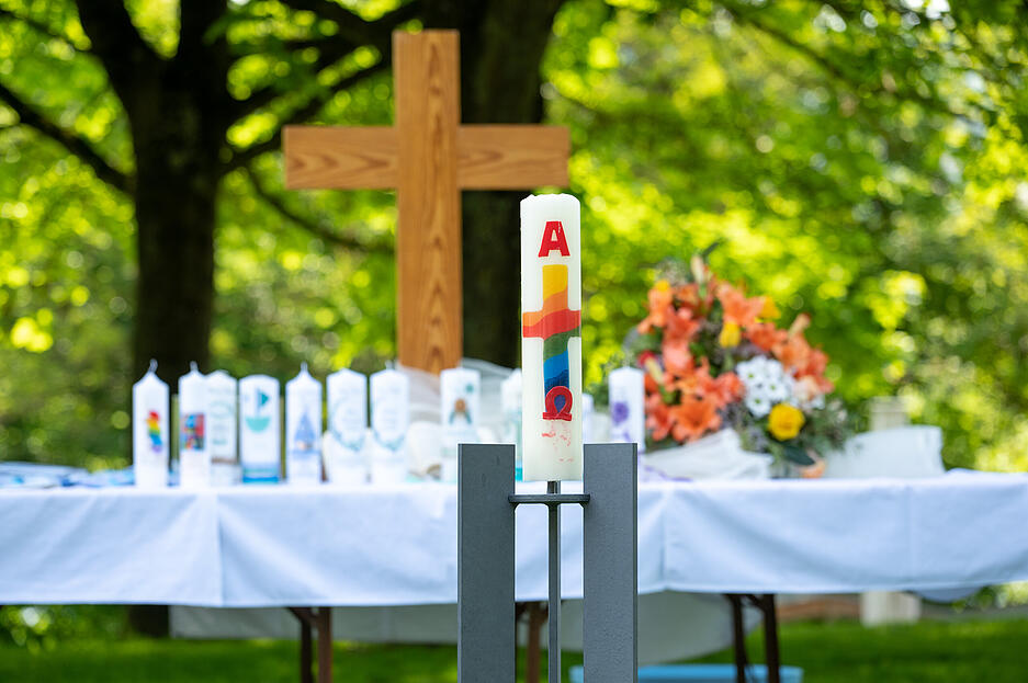Christi Himmelfahrt "Kirche im Gr&uuml;nen" Taufgottesdienst am Breitenauer See