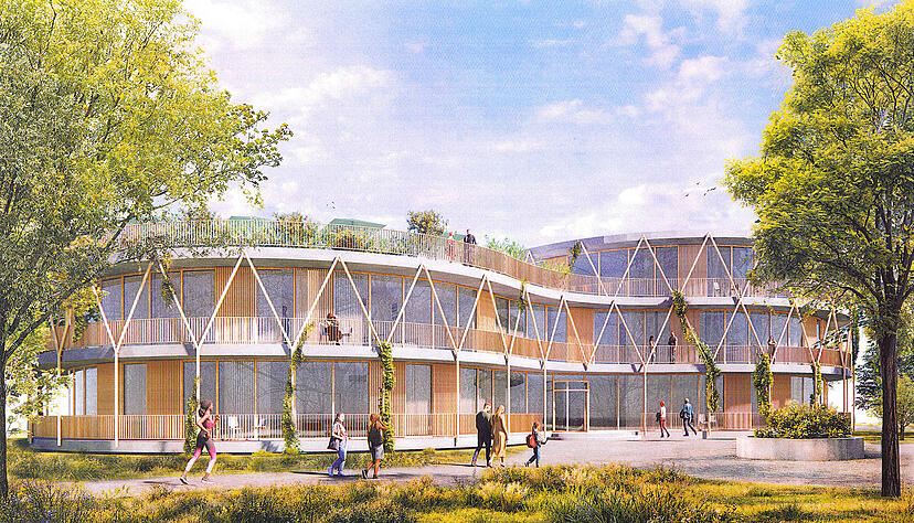 Architektonisch dominieren bei dem neuen Museum Holz und Glas.