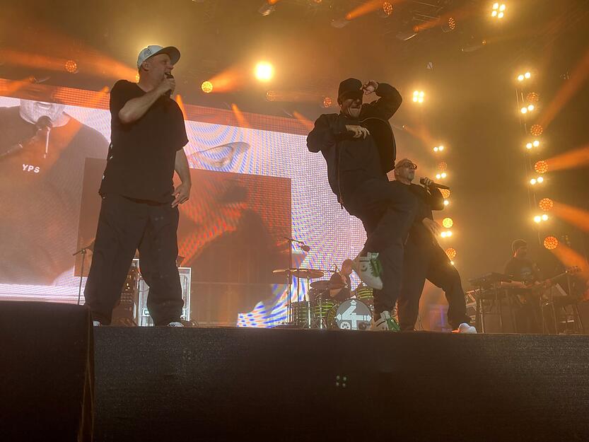 Mit ihren Hip-Hop-Hits treten die Fantastischen Vier auf dem Ludwigsburger Schlossplatz auf. Mit ihren Hip-Hop-Hits treten die Fantastischen Vier auf dem Ludwigsburger Schlossplatz auf.