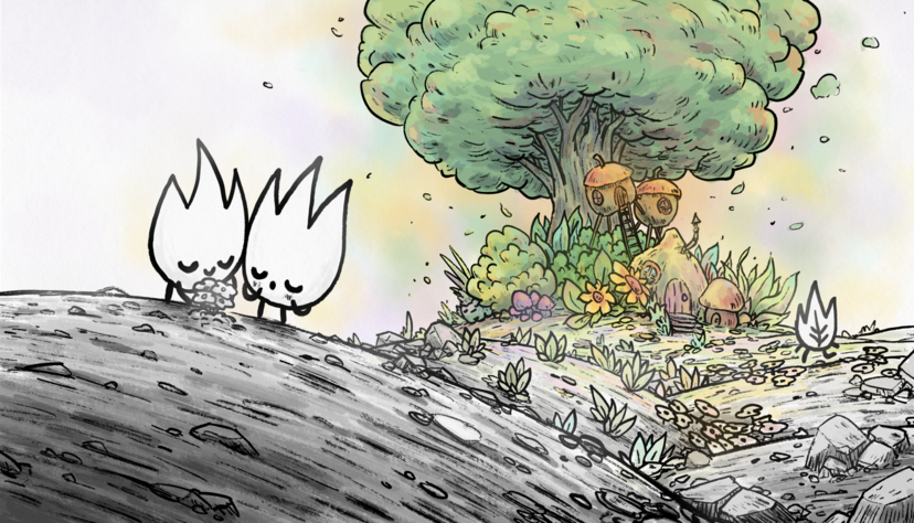 Im Spiel "Garden Ink" erschafft der Spieler eine gem&uuml;tliche, friedliche Welt, die er nach eigenem Geschmack auch ausmalen kann.