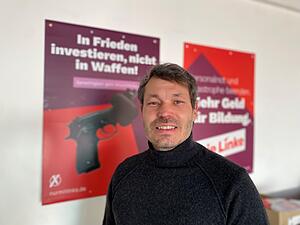 Florian Vollert ist guter Dinge, dass es die Linke am 8. M&auml;rz erstmals in den baden-w&uuml;rttembergischen Landtag schafft.
