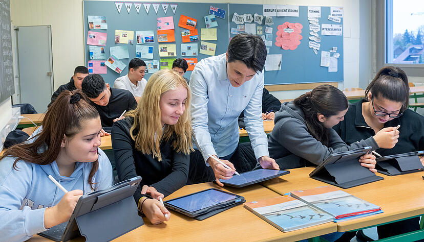 Die Heinrich-von-Kleist-Realschule in Heilbronn geh&ouml;rt zu den Schulen, an denen alle Kinder bereits iPads erhalten haben.