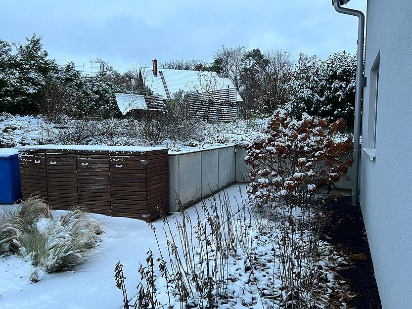 In Roigheim ist der erste Schnee gefallen.