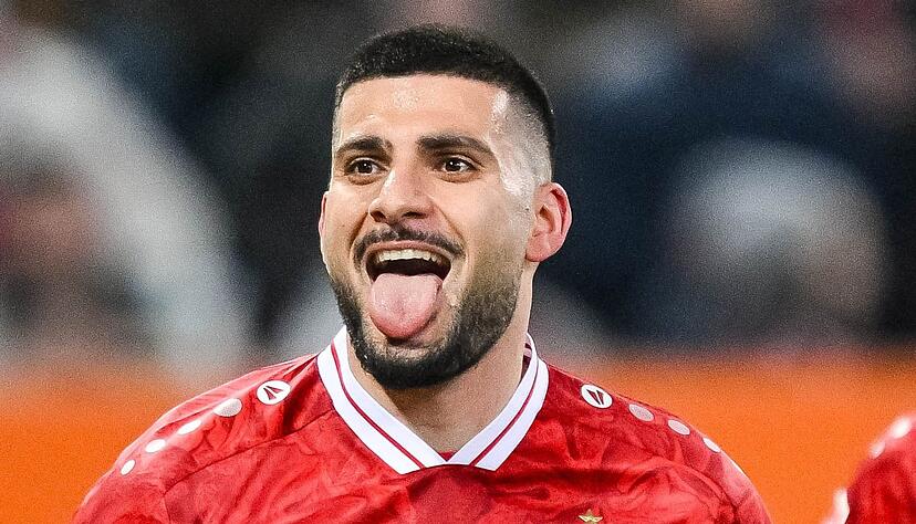 Ätsch: Deniz Undav jubelt nach seinem zweiten Tor zum 4:1. Ätsch: Deniz Undav jubelt nach seinem zweiten Tor zum 4:1.