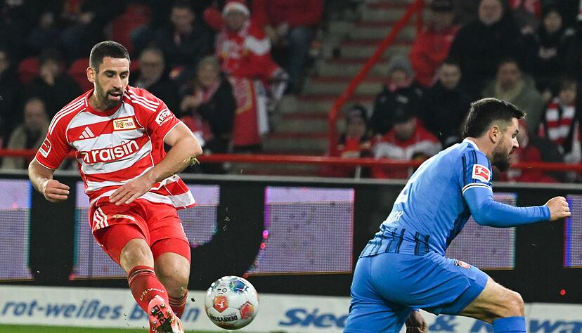 Rani Khedira (l) avancierte erneut zum Matchwinner f&uuml;r Union Berlin.