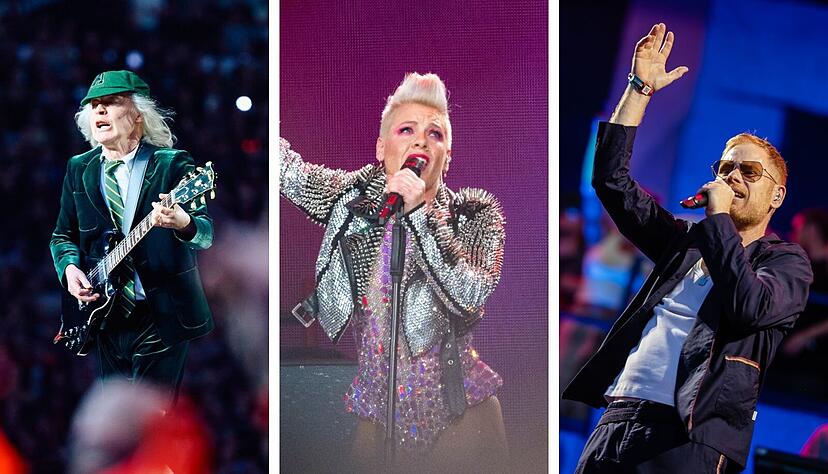 Stars wie Angus Young (AC/DC), Pink und Peter Fox (von links) treten in Baden-Württemberg auf. Stars wie Angus Young (AC/DC), Pink und Peter Fox (von links) treten in Baden-Württemberg auf.