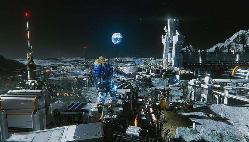 Der Blick auf die Mondstaton Cradle - und Mutter Erde.