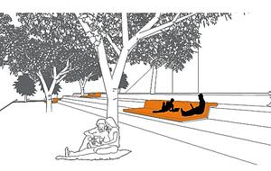 Auf solchen Rasentreppen mit Liegeelementen können sich die Studenten an der Hochschule Heilbronn bald die Zeit zwischen den Vorlesungen vertreiben. Quelle: Amt für Vermögen und Bau Auf solchen Rasentreppen mit Liegeelementen können sich die Studenten an der Hochschule Heilbronn bald die Zeit zwischen den Vorlesungen vertreiben. Quelle: Amt für Vermögen und Bau