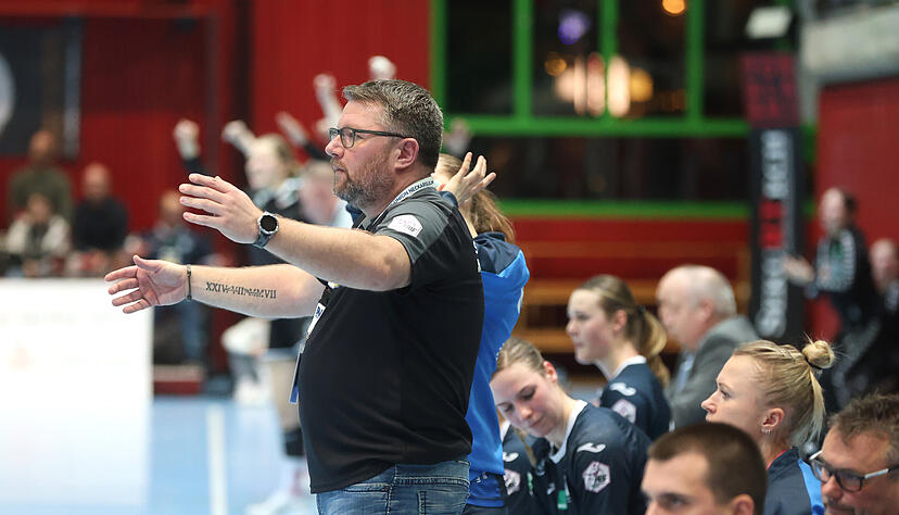 Sport-Union Neckarsulm gegen Bayer Leverkusen Handball 1. Bundesliga, Trainer Thomas Zeitz