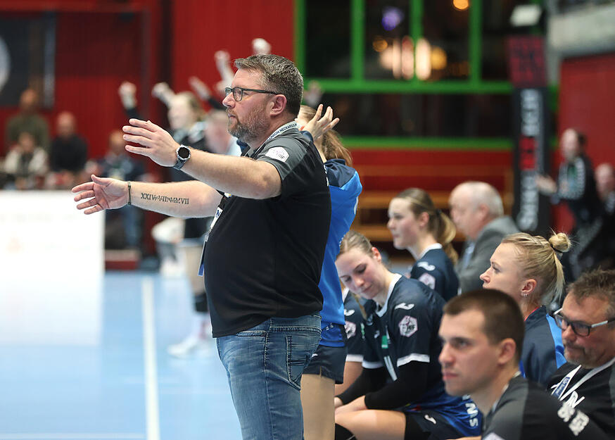 Sport-Union Neckarsulm gegen Bayer Leverkusen Handball 1. Bundesliga, Trainer Thomas Zeitz