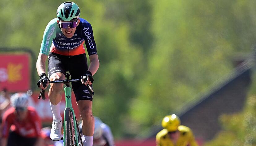 Paul Seixas bei seinem Sieg beim Fl&egrave;che Wallonne. (Archivbild)