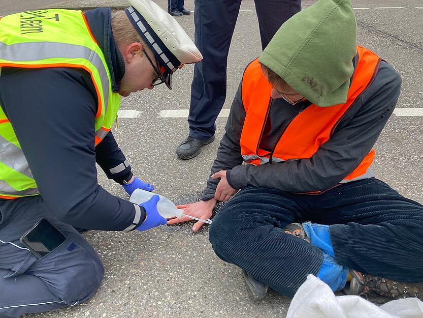 Blockade-Aktion der "Letzten Generation" in Heilbronn