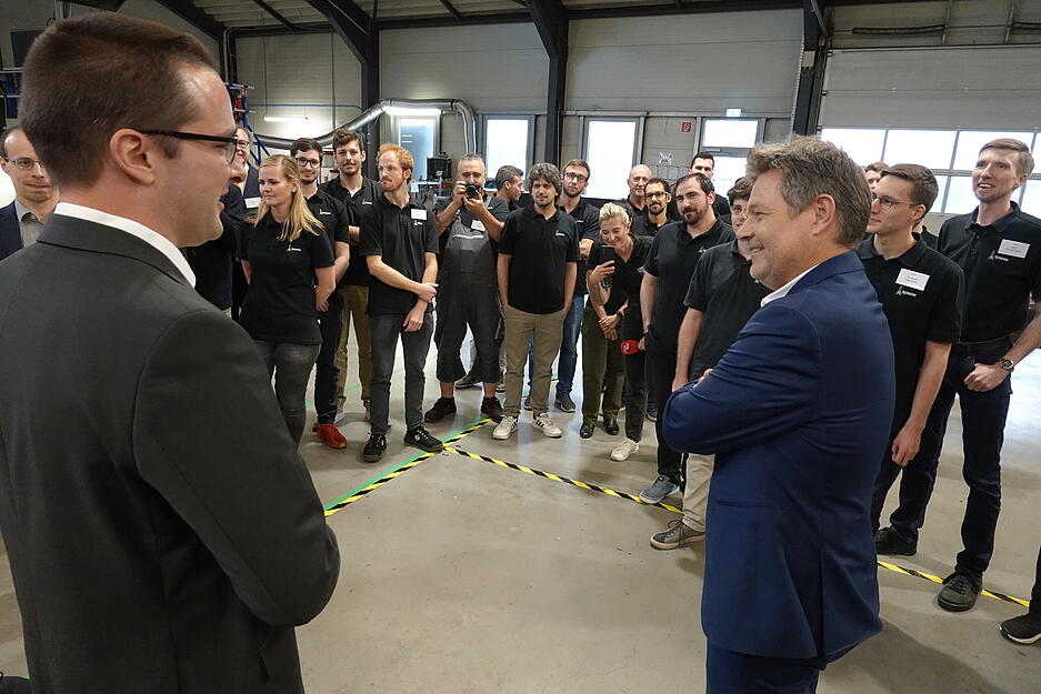 Wirtschaftsminister Habeck in Neuenstadt