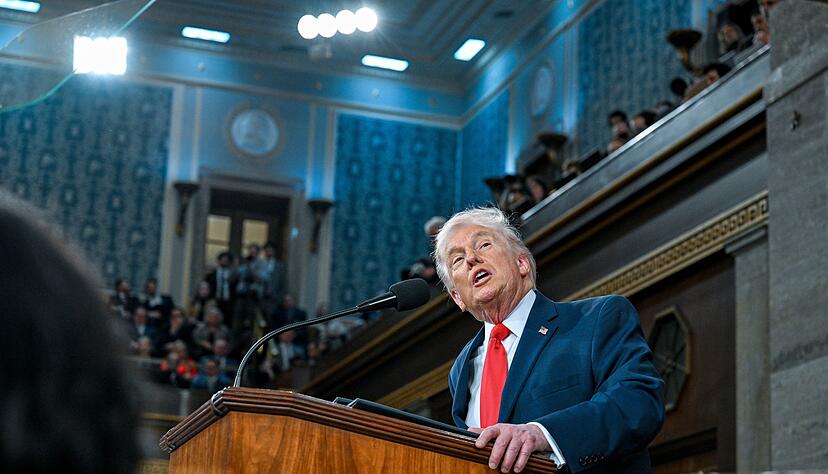 Trump fand in seiner Rede wie so viel Lob f&uuml;r die eigene Politik.