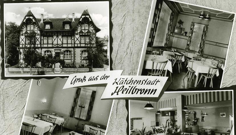 Zusammengestellt von Archiv und Dokumentation der Heilbronner Stimme 
Blick auf das Heilbronner Gasthaus Volksgarten in der Pfühlstraße 57. Das schmucke Gebäude wurde 1898 von dem renommierten Architekturbüro Maute und Moosbrugger im Stile eines englischen Landhauses gebaut. 1962 erwirbt das Ehepaar Karla und Helmut Schindler das beliebte Ausflugslokal. Postkartenansicht mit rückseitiger Beschriftung: Gaststätte "Volksgarten", Bes. Helmut Schindler. Foto Welk, 71 Heilbronn.