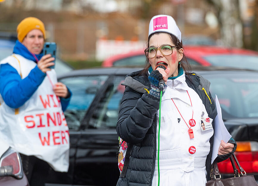 Warnstreik am SLK-Klinikum Gesundbrunnen