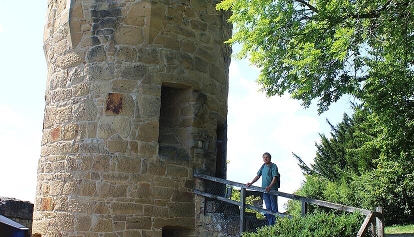 Der Achteckturm ist wieder ge&ouml;ffnet. 15.000 Euro investierte der Kernerverein, um ihn sicherungstechnisch nachzubessern.