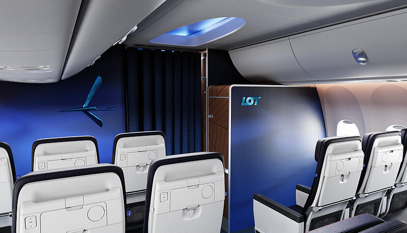 Der Recaro-Sitz R2 wird f&uuml;r die polnische Fluggesellschaft LOT in Polen hergestellt.
