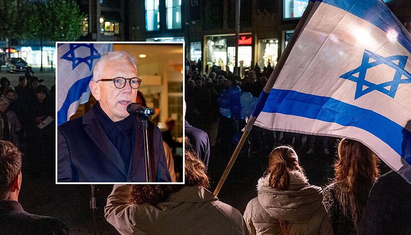 Heilbronns Oberbürgermeister Harry Mergel (kleines Foto) hatte sich erst vor wenigen Tagen bei einer Kundgebung klar gegen Antisemitismus ausgesprochen.