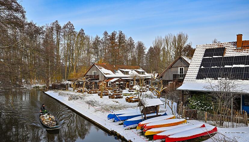 Der winterliche Spreewald in Leipe. Der winterliche Spreewald in Leipe.