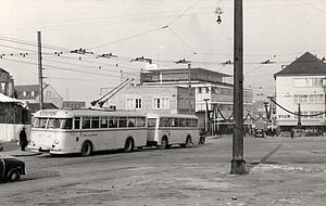 Obus im Heilbronn der 50er Jahre.
