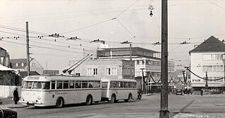 Obus im Heilbronn der 50er Jahre. Obus im Heilbronn der 50er Jahre.