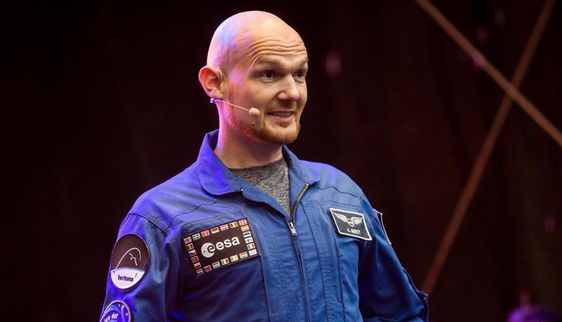 Alexander Gerst 2019 bei der "Welcome-back-Party" in seiner Heimatstadt K&uuml;nzelsau.