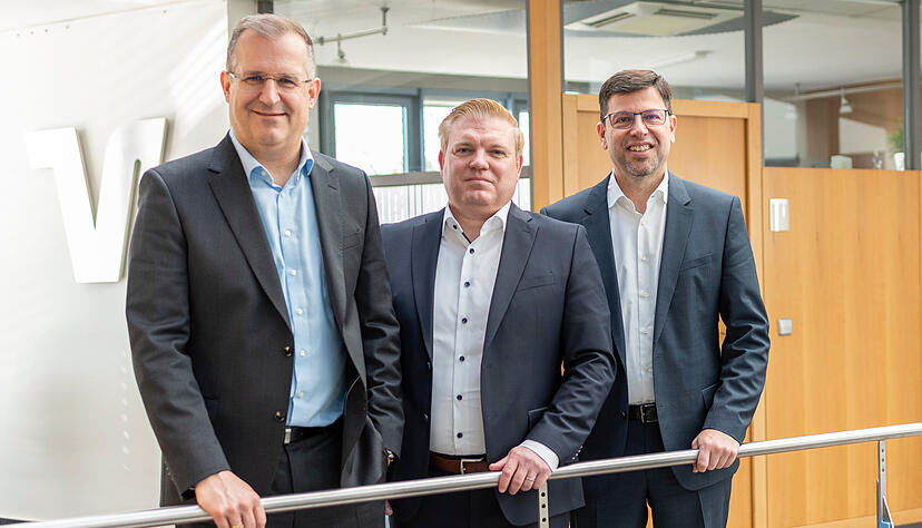 Der Vorstand der VBU ist zufrieden (von links): Vorstandssprecher Jochen Hermann, Vorstand Heiko Schneider und Vorstand J&uuml;rgen Lei&szlig;.