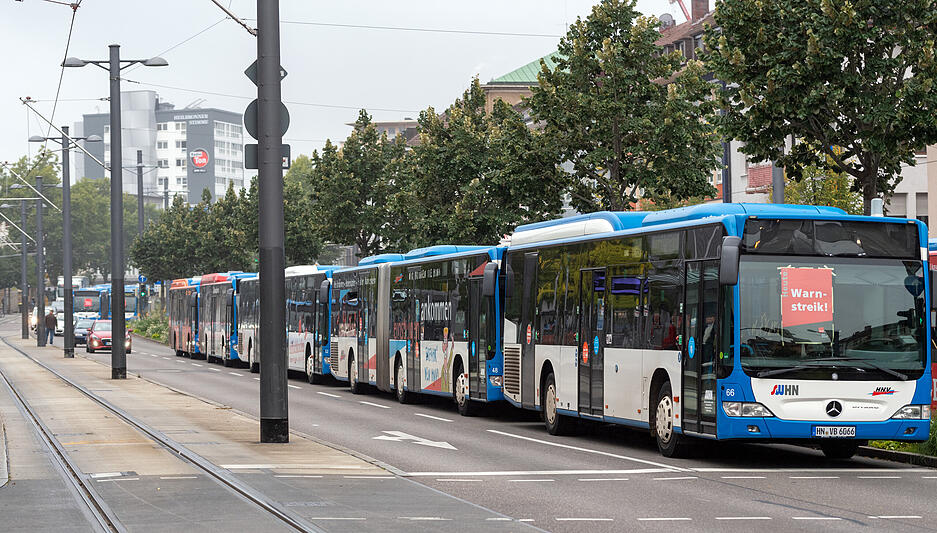 Warnstreik der Busfahrer in Heilbronn