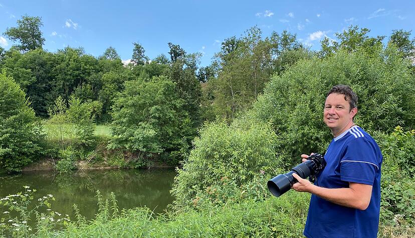 An der Jagst in Untergriesheim beobachtet Thomas Kemmel vom Nabu Bad Friedrichshall regelmäßig Eisvögel aus der Ferne.
Foto: Katharina Müller
