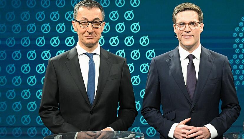 Die Spitzenkandidaten zur Landtagswahl, Cem &Ouml;zdemir (Gr&uuml;ne, links) und Manuel Hagel (CDU).