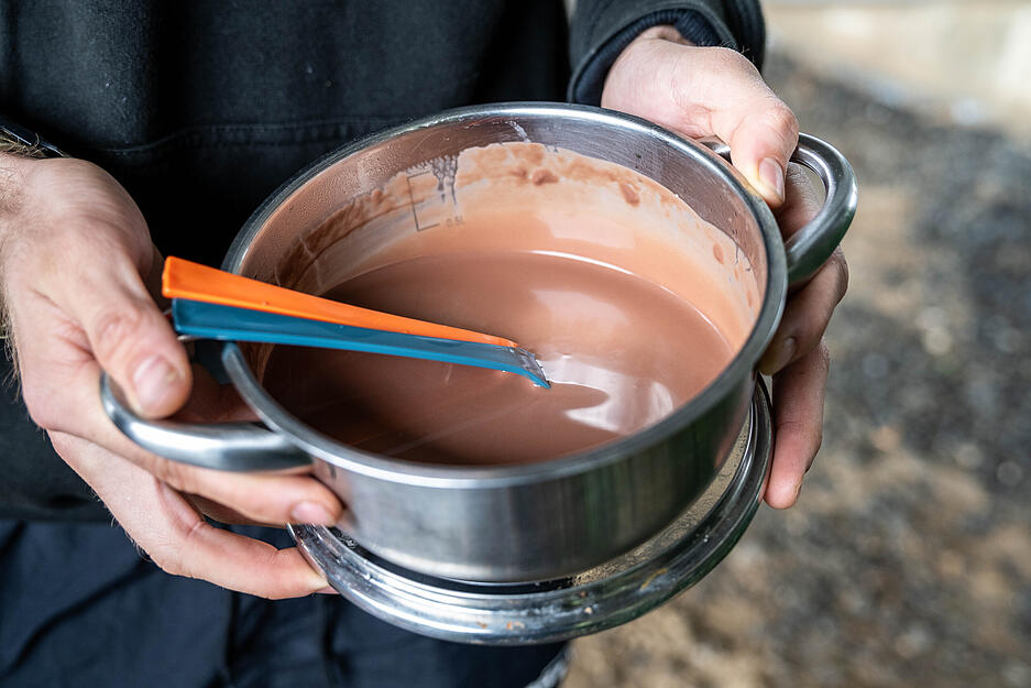 Tiktok- und Instagram-Trend "Pudding mit der Gabel essen" in Heilbronn.