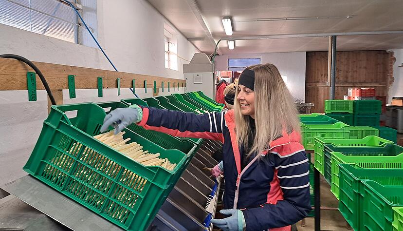 Katarzyna Kusk ist Erntehelferin beim Kraichgau Spargelhof.