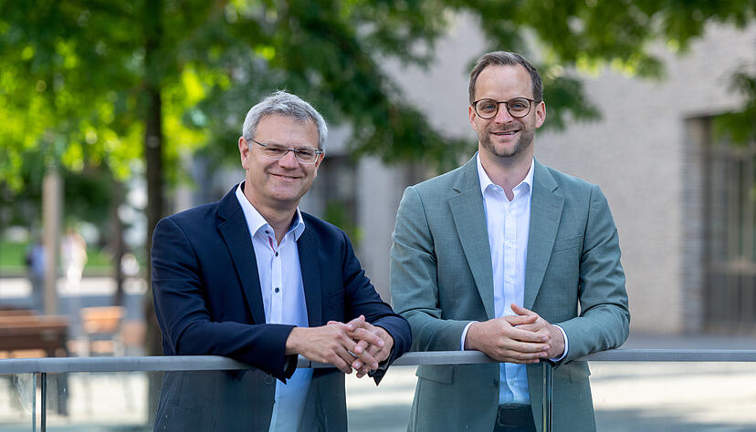 Führen die Akademie für Innovative Bildung und Management seit gut einem halben Jahr und sind auf dem Bildungscampus gut vernetzt: Marco Haaf (links) und Christian Rieck.