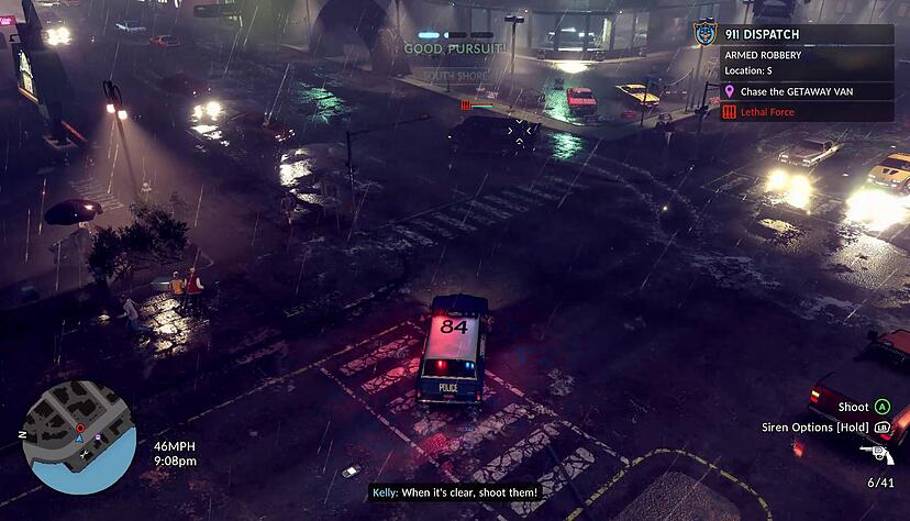 Der Regen bei Nacht erinnert an die Szenerie klassischer Gangsterfilme.