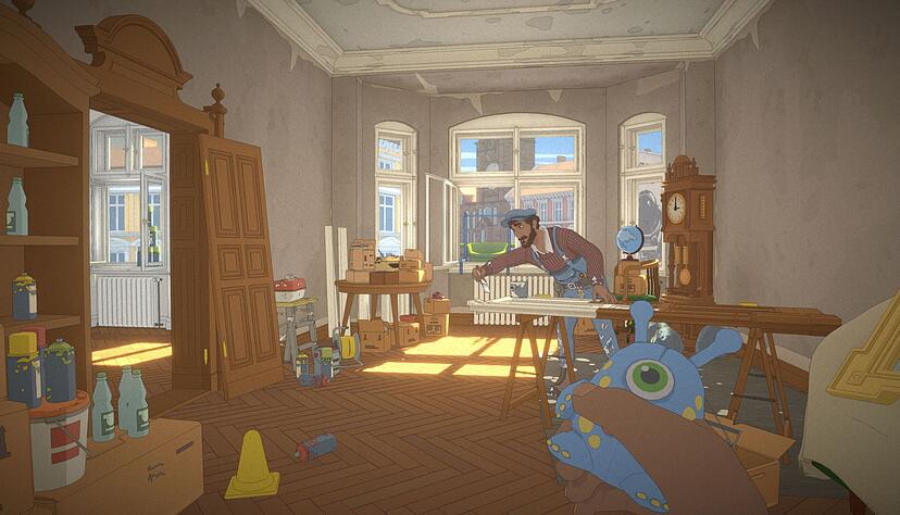 Neue Tapeten, alte Standuhr: Vater renoviert das &laquo;Berlin Apartment&raquo;.