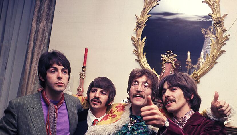 Die Beatles bei einem Event zur Veröffentlichung von «Sgt Pepper's Lonely Heart Club Band» 1967. Die Beatles bei einem Event zur Veröffentlichung von «Sgt Pepper's Lonely Heart Club Band» 1967.