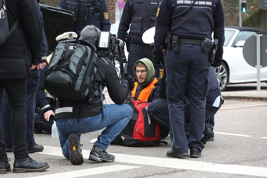 Blockade-Aktion der "Letzten Generation" in Heilbronn