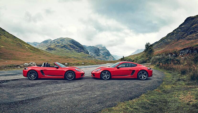 718 Boxster und Cayman sind in der Elektrifizierungsstrategie von Porsche nach dem Macan an der Reihe. Die Verbrennerlinie wird dann eingestellt. 
Foto: Porsche