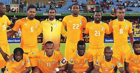 Das Team der Elfenbeinküste. Foto: epa