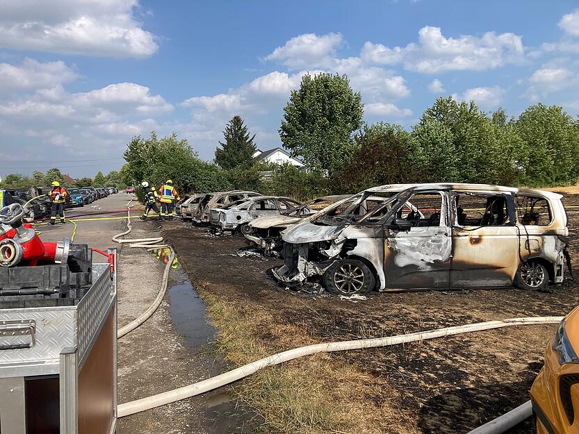 Brand auf Stoppelfeld beim Bad Wimpfener Talmarkt