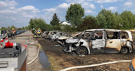 Brand auf Stoppelfeld beim Bad Wimpfener Talmarkt